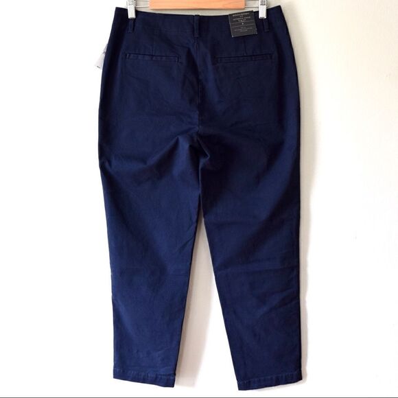 BANANA REPUBLIC Slim Flat Front Chino, Navy Blue, Size 10 Petite - Picture 8 of 13